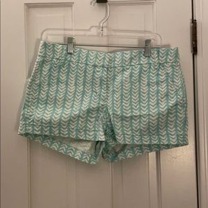 J.Crew 3 inch chino shorts; blue and white